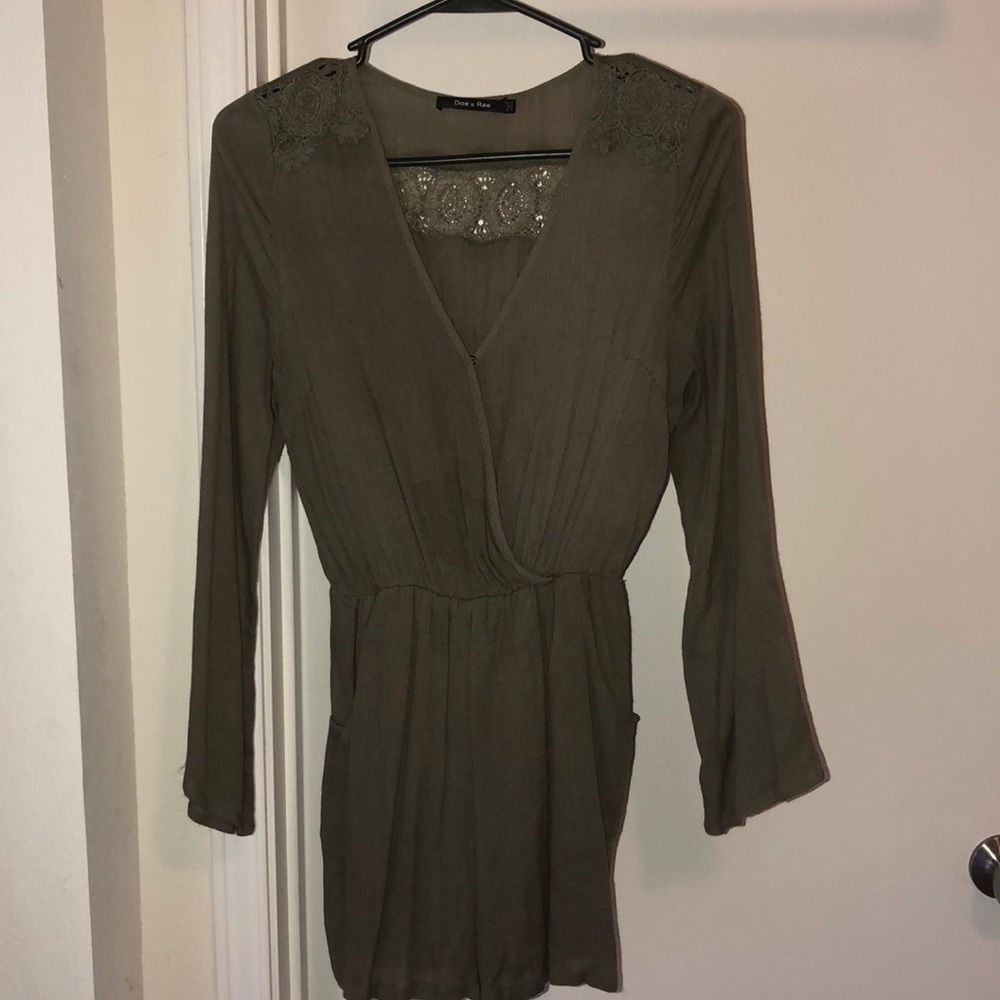 Army green romper
